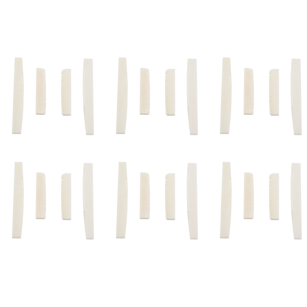 2 Sets of 4pcs 6 String Acoustic Guitar Bone Bridge Saddle & Nut Made-image-OPC-PJVM6Z9-NEW