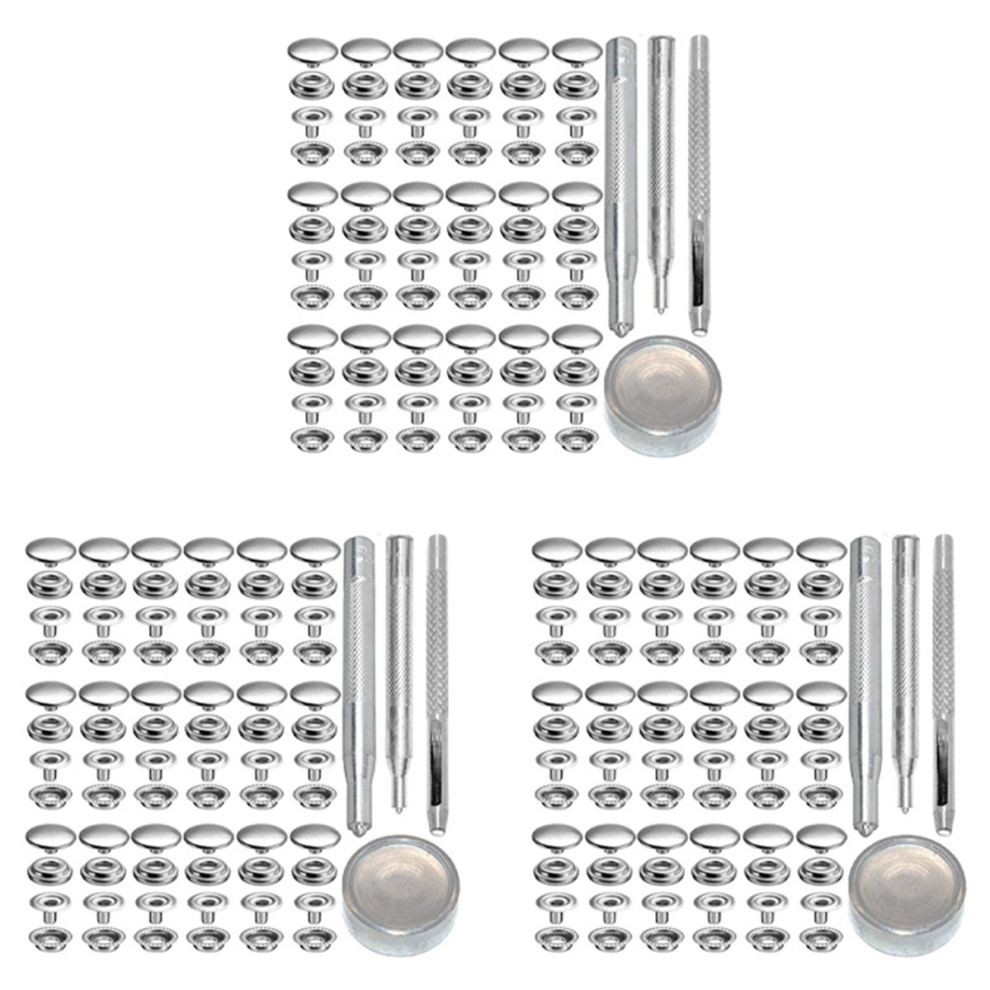 72Pcs 15Mm Stainless Steel Fastener Snap For Boat Canvas Silver 4711585156841