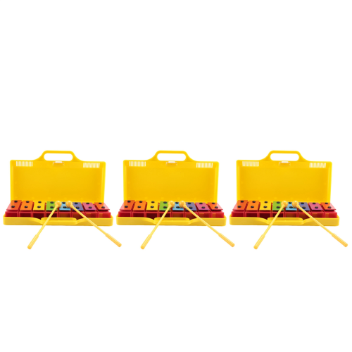 8 Notes Chromatic Xylophone Glockenspiel Resonator Bells Yellow Case
