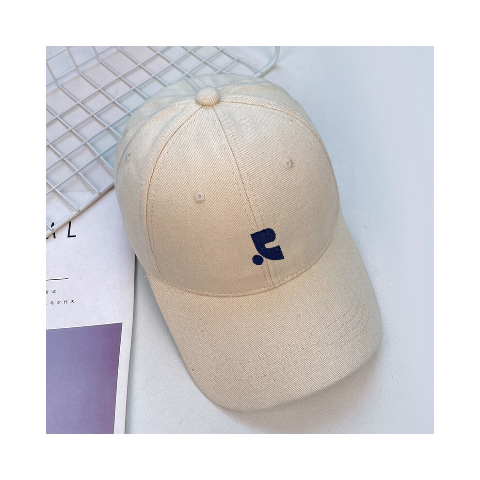 (Beige) Solid Color Women Cotton Baseball Caps Embroidered Outings Commuting Casual-image-OPC-PJVMJQ7-NEW