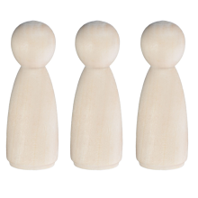 16 Pcs People Shapes, Male&Female Decorative Wooden Doll People