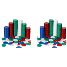 400 Pieces Plastic Poker Chips Game Chips 4 Colors Counter Card, 3
