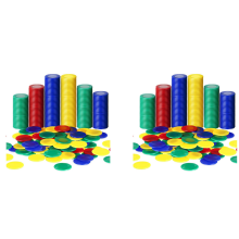 400 Pieces Plastic Poker Chips Game Chips 4 Colors Counter Card, 4