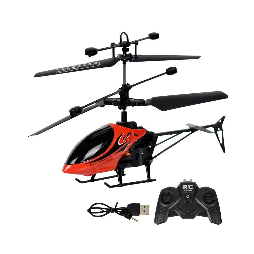 (Red) Control Helicopter Remote Usb Rechargeable Aircraft Induction Toys Infra Kids Red
