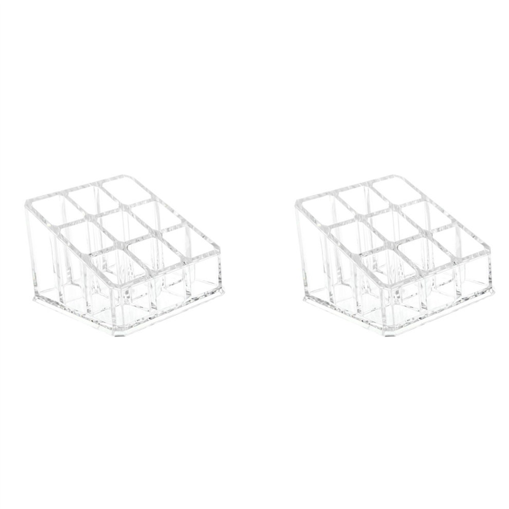 Makeup 9 Lipstick Acrylic Storage Display Stand Case Rack Holder