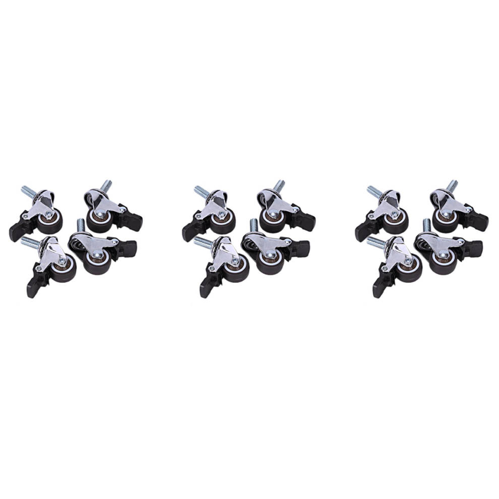 4Pcs Mini Small Casters 1 Inch M8x15mm Tpe Universal Casters Wheel 4713866766992