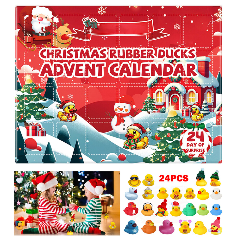 Goplushtoy Christmas Advent Calendar Rubber Duck Countdown Calendar Kids Toy Xmas Surprise Blind Box Gift