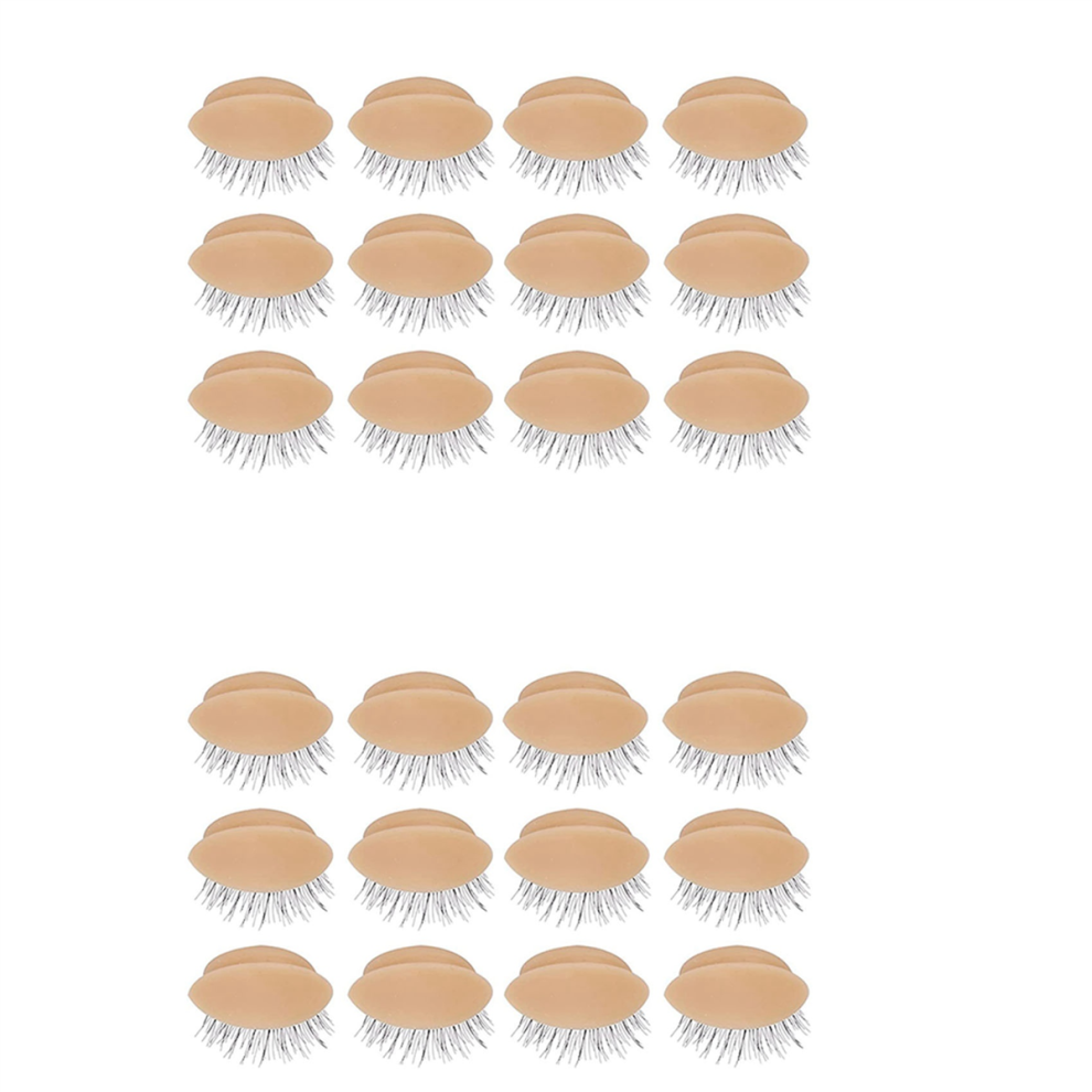 24X Eyelids for Eyelash Mannequin Head, Eyelid with Eyelashes