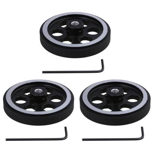3Pcs 200X6mm Industrial Aluminum Rubber Measuring Encoder Wheel