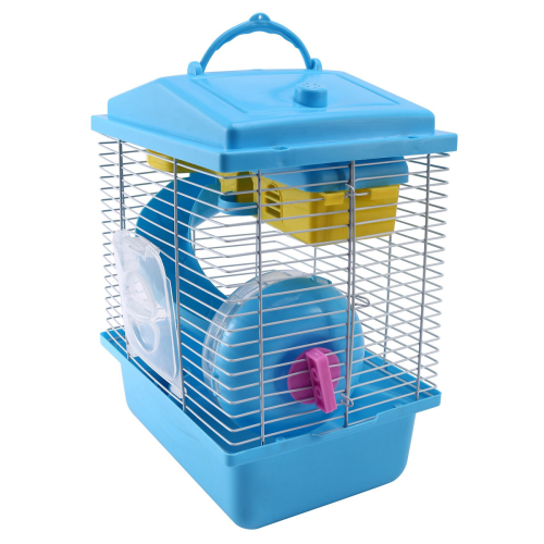 Pet Cage Hamster Cottage with Skylight Double Layer House Blue 1