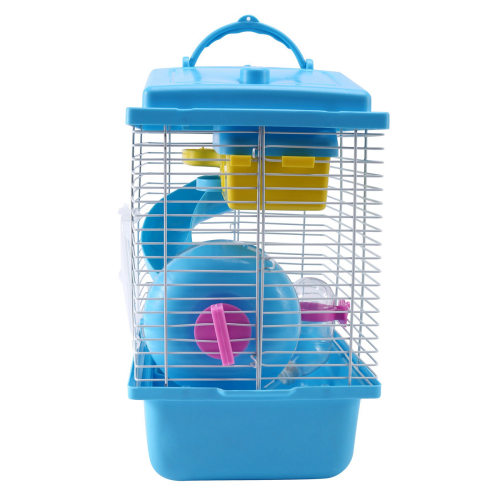 Pet Cage Hamster Cottage with Skylight Double Layer House Blue 2