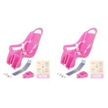Universal Doll Bike Seat with Stickers DIY Decal Girls Kids ,Pink