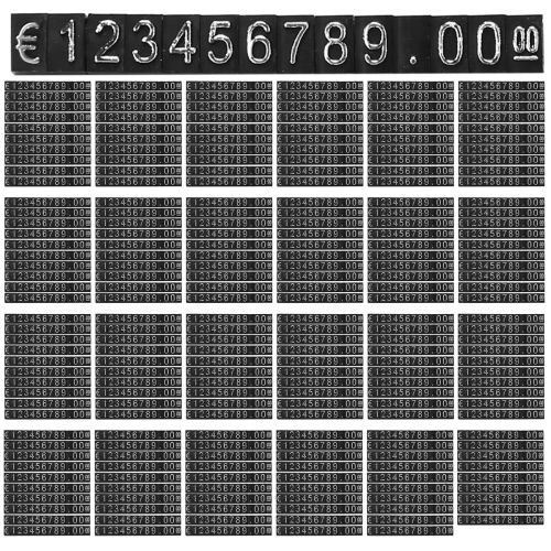 30Sets Plastic Cubes Price Display Tags Adjustable Number Label