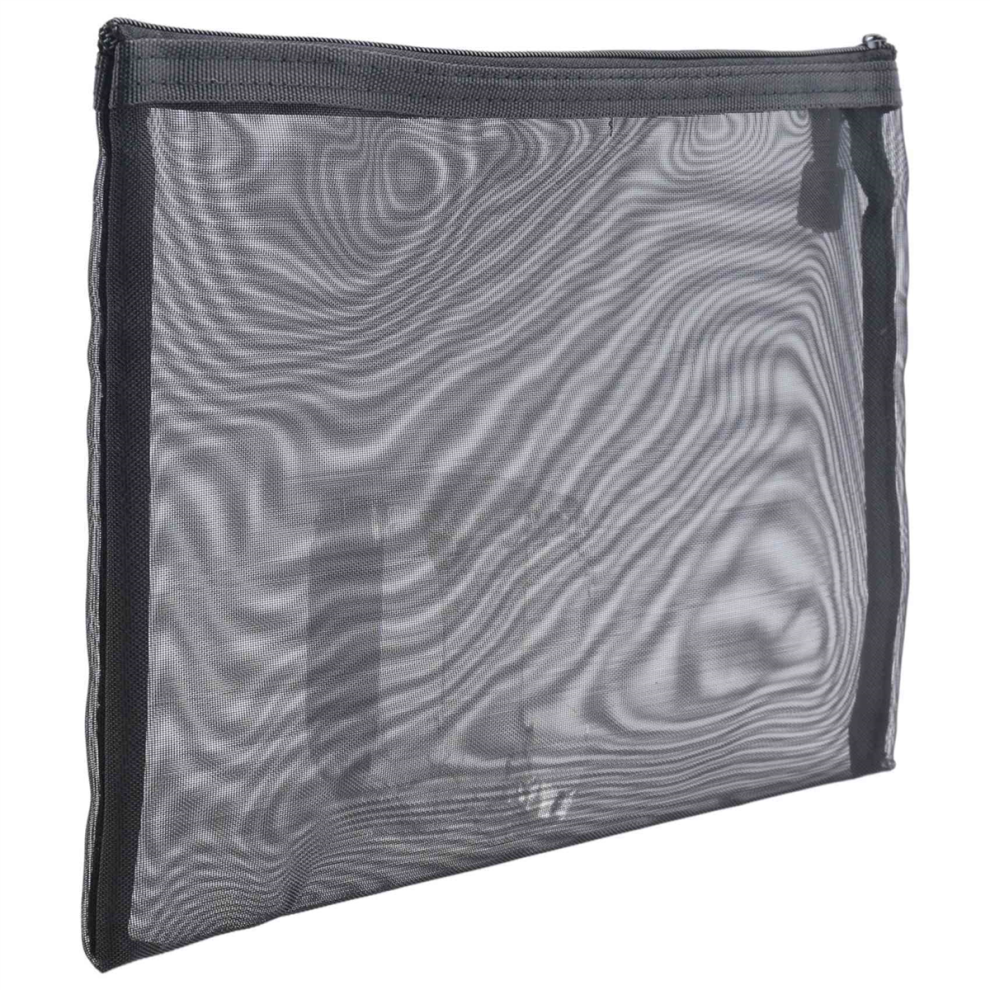 Black 12 Pcs Mesh Bags Pouch Makeup Bags Cosmetic Travel Pencil Case