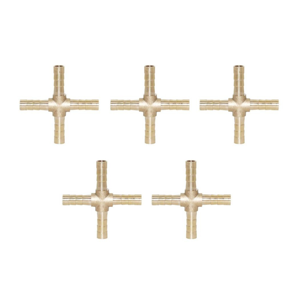 5piece Brass Pipe Fitting 4-Way Cross Connector Fluid Cross Fitting