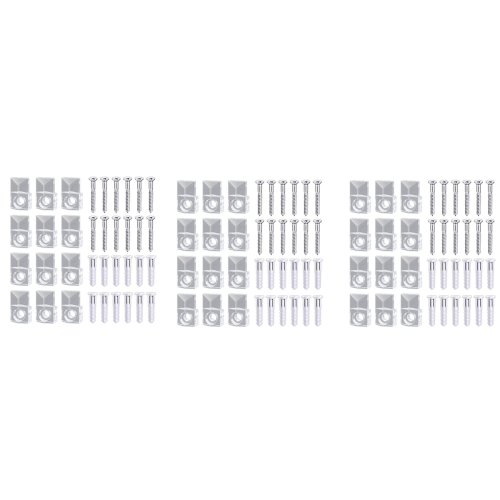 22 Sets Mirror Holder Clips Kit Crystal Clear Plastic Glass Retainer