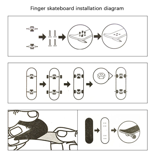 10 Pcs 29mm Fingerboard Trucks Finger Skateboard Deck with Nuts 1