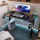 Black Gaming Desk with LED Lights, Workstation PC Study Table 8