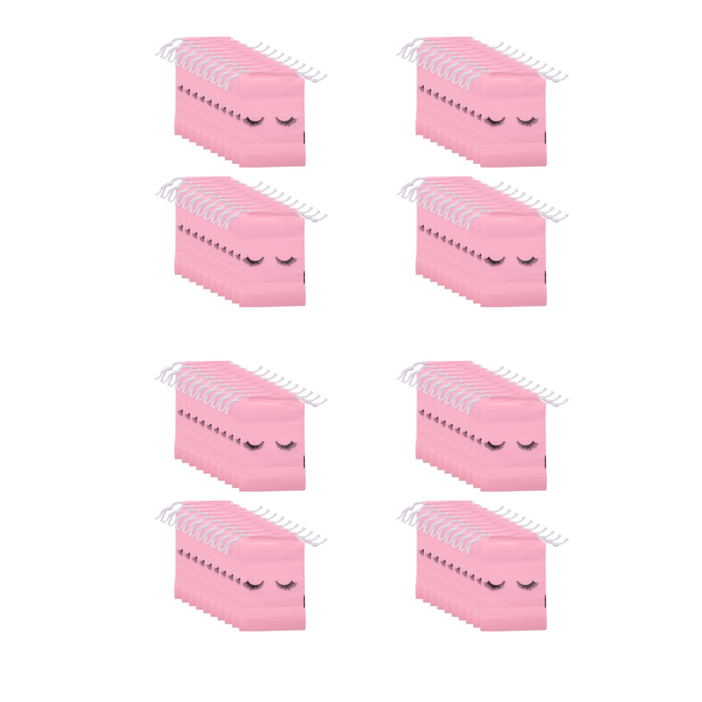 Pink 50 Pieces Eyelash Aftercare Bags Makeup Bags Toiletry Pouch ,M