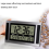 Digital Wall Clock LCD Number Time Temperature Calendar Alarm Silver 6