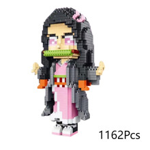 (Nezuko,1162Pcs)Anime Tueur de démons Kamado bloc de construction figurines Tanjirou Nezuko jouets modèle