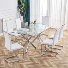 Silla - MUVOE - Patas de trineo - Similcuero blanco - Carga máx 120 kg - 4 pcs