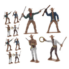 12-Piece Western Cowboy Figures Set for Home Decoration, Interactive Learning Tool with Realistic Designs and Historical Significance