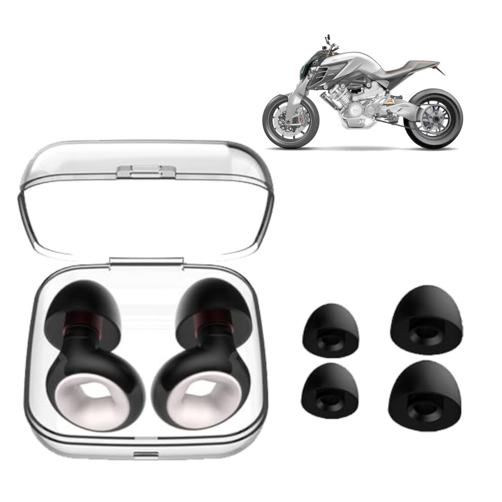 Motorcycle Earplugs, Black Wind Noise Reduction Earplugs, Hearing Protection For Motorcyclists, 24 Db Noise Reduction 6482260805443
