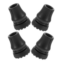 Trekking Pole Tips Replacement Pack of 4 Rubber Feet Sleeves for Hiking Poles Walking Sticks Crutches Black
