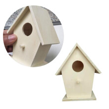 Bird House DIY Nesting Box for Swallows Outdoor Hanging Solid Natural Wood Garden Wildlife Habitat Decoration