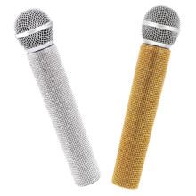 2 Pack Simulated Microphones for Role Play and Parties, Fun Props for Creative Performances and Media Interviews