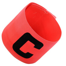 Captain's Armband C for Football Players - Non-Slip Captain's Bracelet, Adjustable Size, Durable Fabric, Red Color