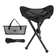 Camping Stool, Collapsible, 49 cm High, Lightweight, Three-Legged, Portable for Backpacking, Hiking, and Hunting