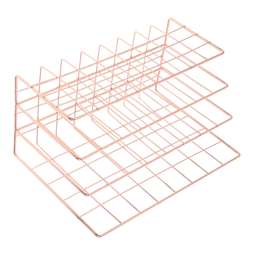 Office Desk Organizer Multifunctional Document Holder Rose Gold with Multiple Compartments for Letters and Documents-image-OPC-PJVRXHK-NEW