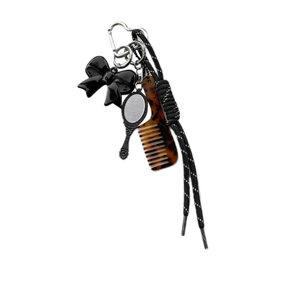 Black Fashionable Acetate Comb Keychain Multifuntional 7755300064681