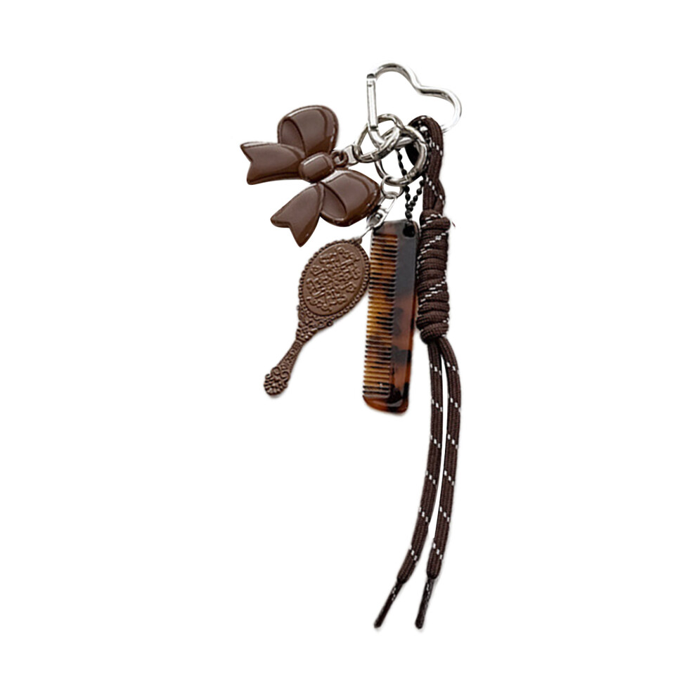 Coffee Fashionable Acetate Comb Keychain Multifuntional 7755300064674
