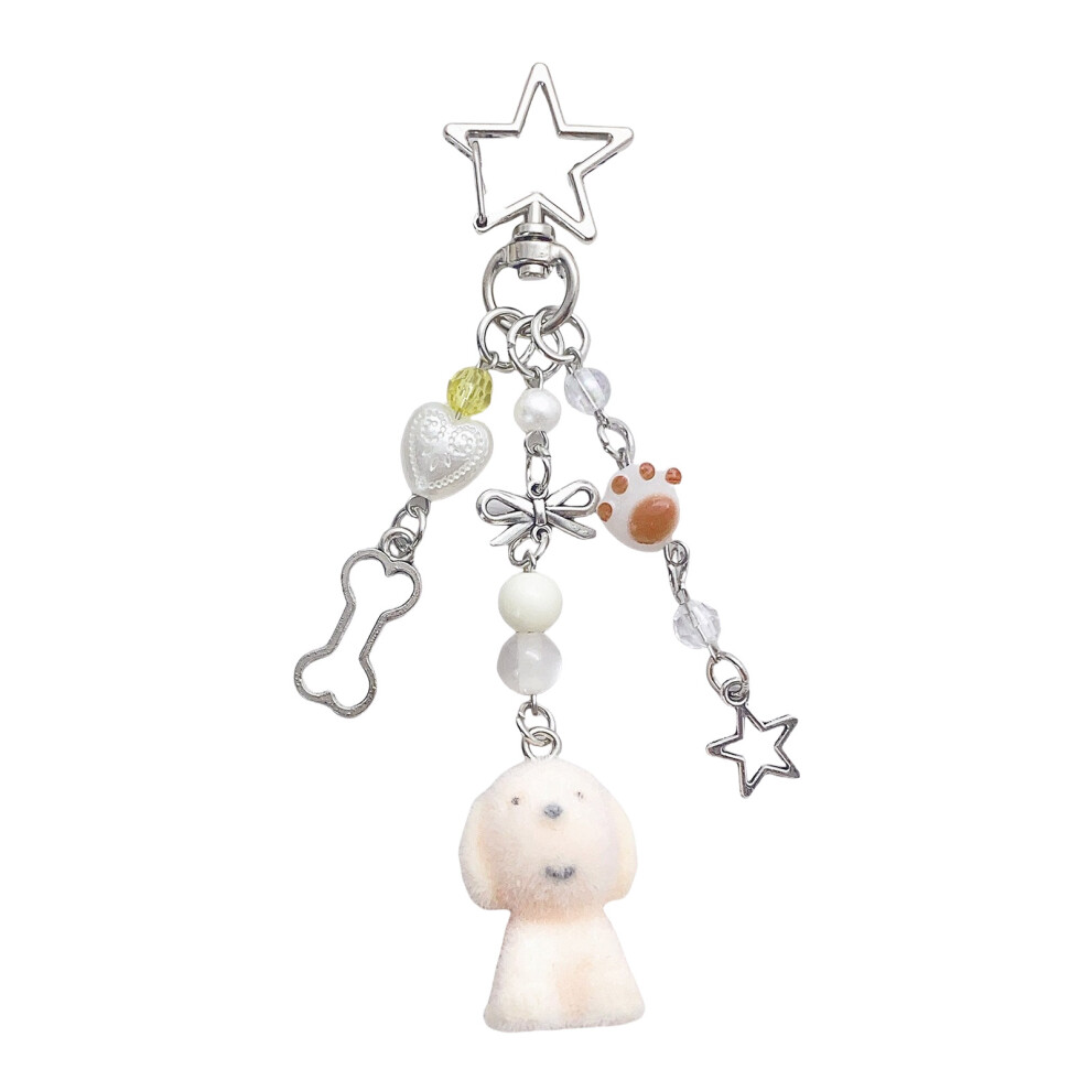 Couple Dog Phone Charm Keychain Yellow 7755300065732