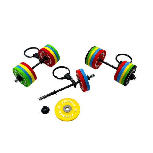 Fashionable Sturdy PVC Barbell Keychain 2