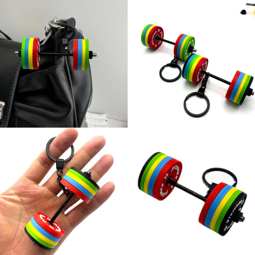Fashionable Sturdy PVC Barbell Keychain 1