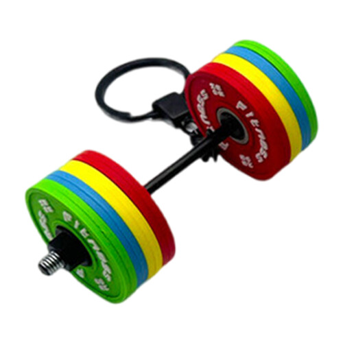 Fashionable Sturdy PVC Barbell Keychain