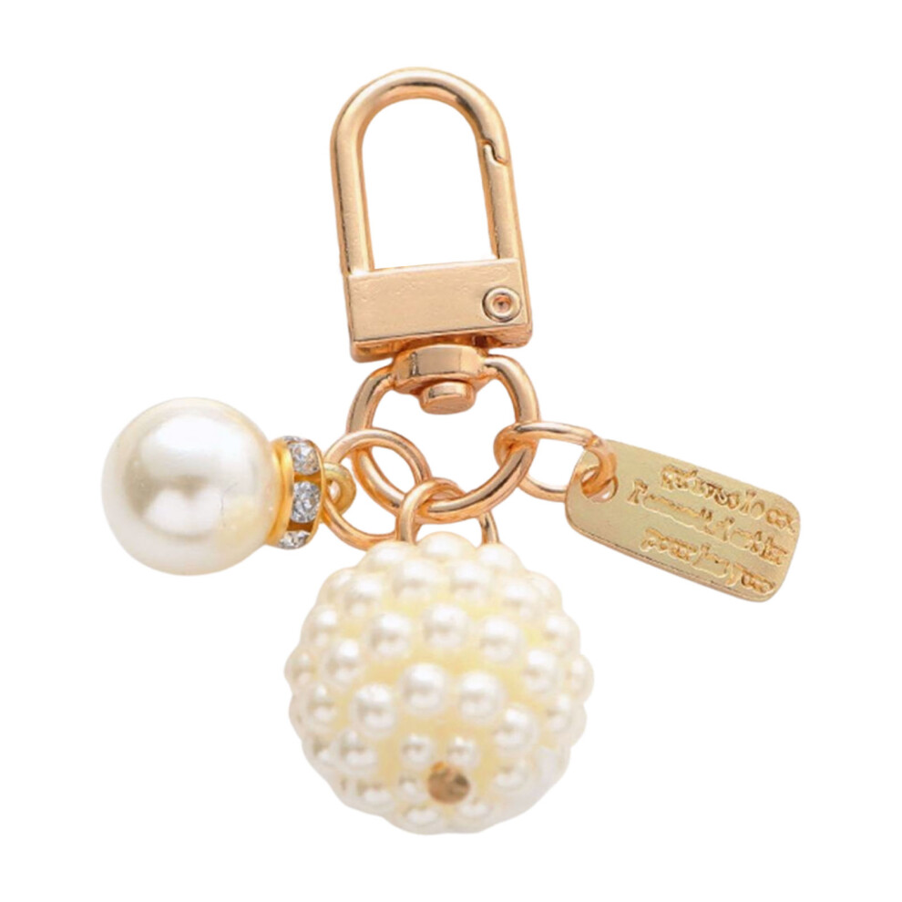 Round Pearls Trendy Pearls Heart Keychain 7755310058960