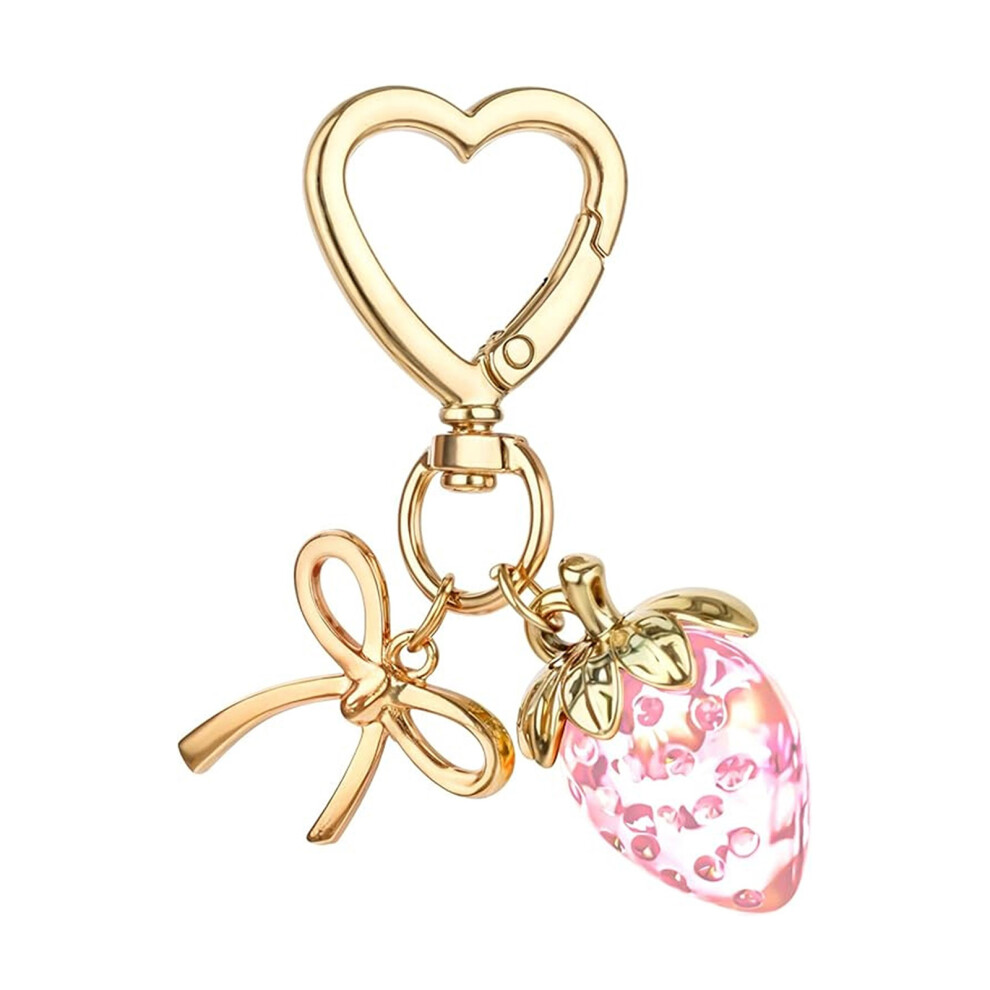 Pink Lovely Strawberry Keychain Accessory For 7755310059950
