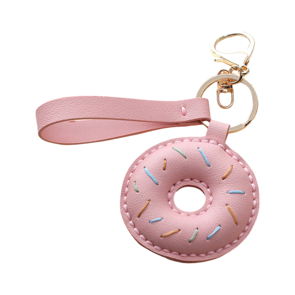 Pink Stylish Pu Leather Doughnuts Keychain/Lanyard 7755310059936