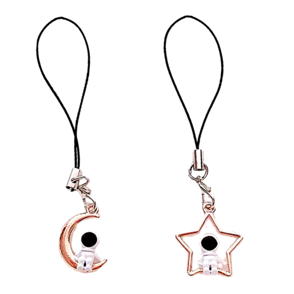 2Pcs Moon/Star Astronaut Keychain Unique 7755310066521