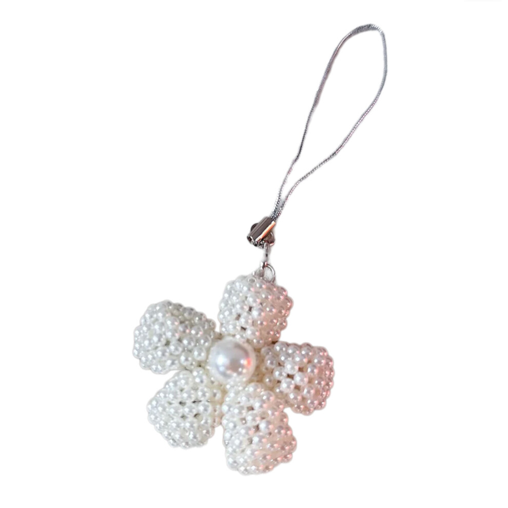Lanyard Elegant Imitation Pearls Flower Charm 7755310063865