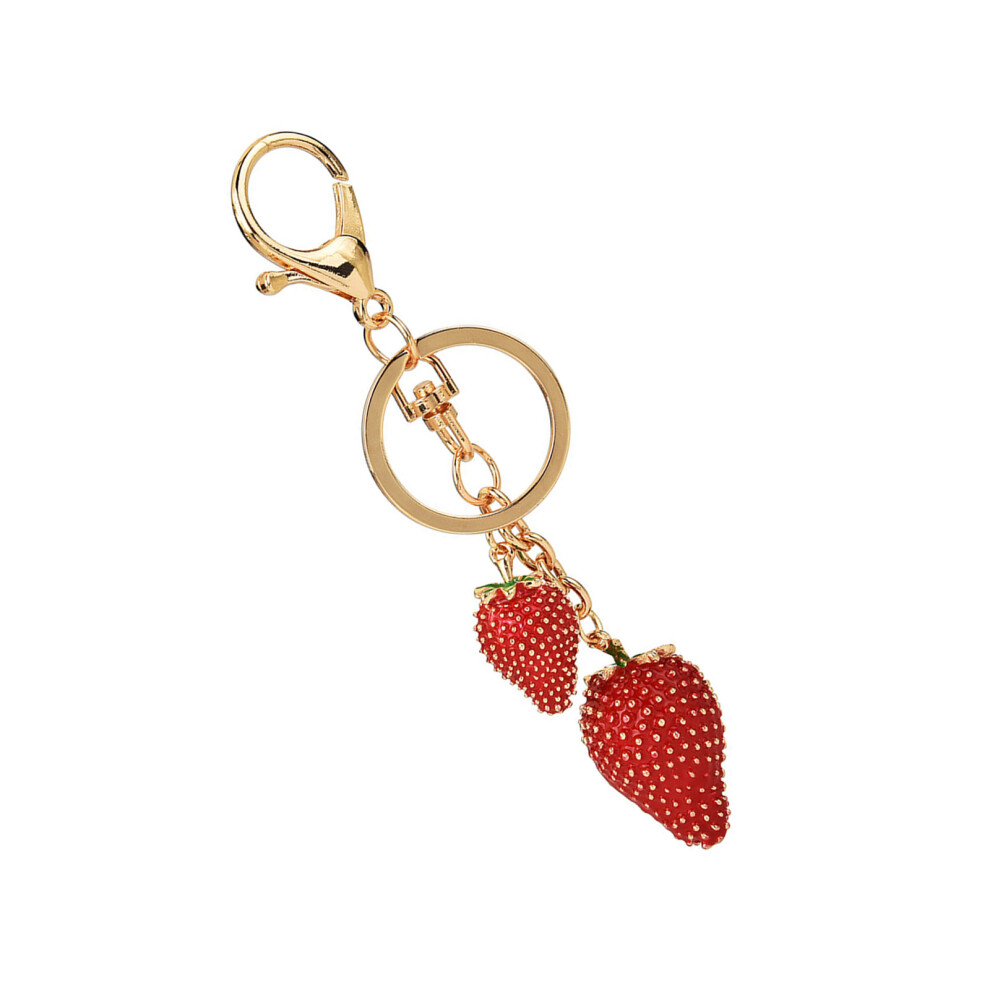 Red Fashionable Strawberry Pendant Keychain Charm 7755310064305