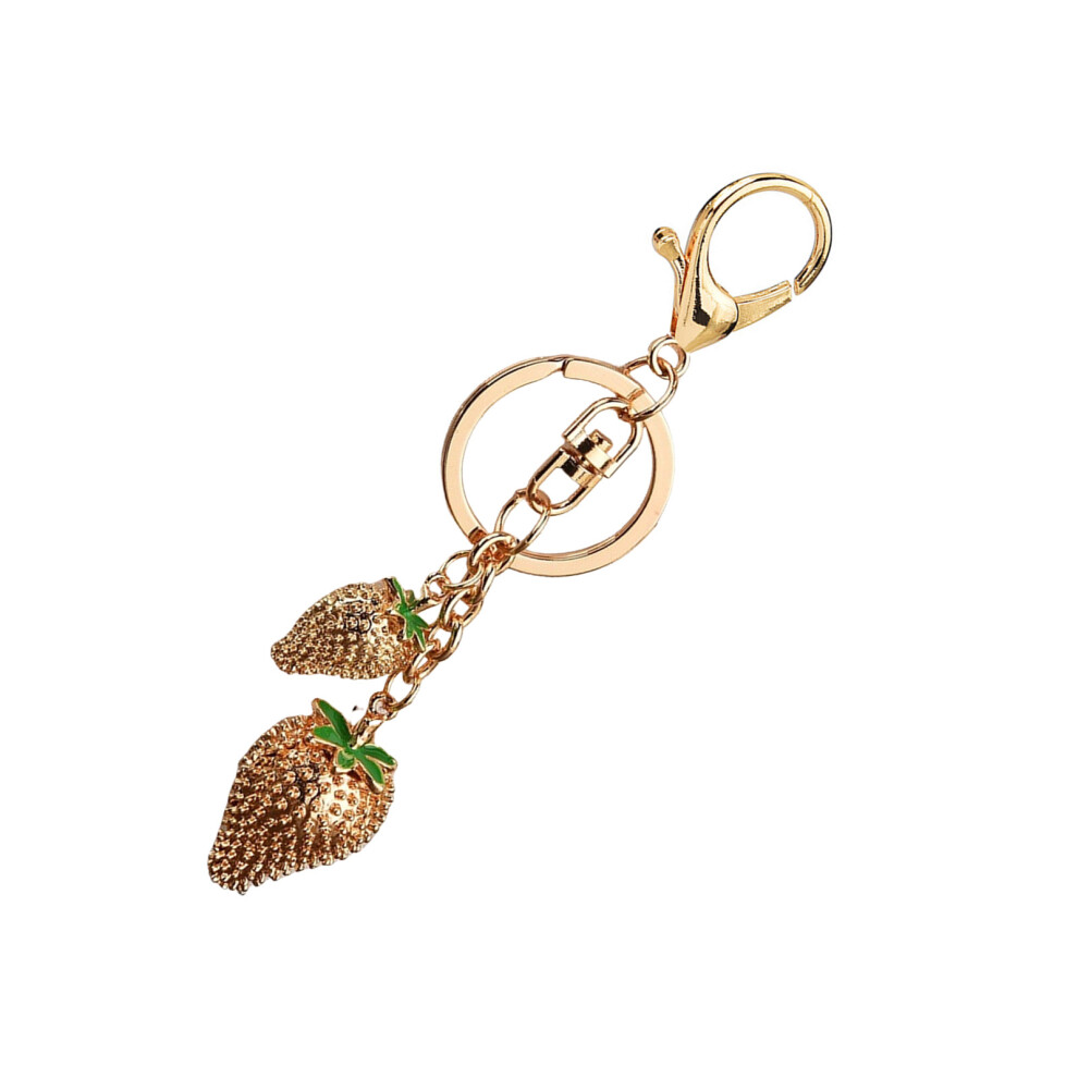 Gold Fashionable Strawberry Pendant Keychain Charm 7755310064299