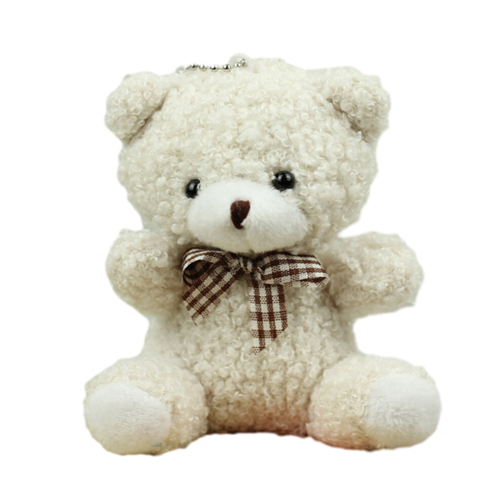Off White1 Plush Bow Bear Keychain 7755310067214