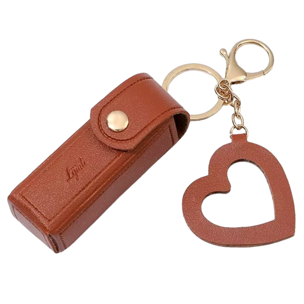 Coffee Lipstick Keychain Leather Lipstick Bag 7755310066569
