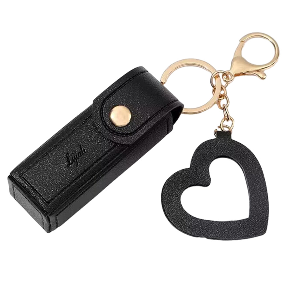Black Lipstick Keychain Leather Lipstick Bag 7755310066545